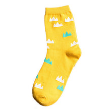 Japanese Women Wind Cloud Rain Weather Socks Cartoon Weed Egg Rural Striped Footprint Socks 5 Styles J4U66