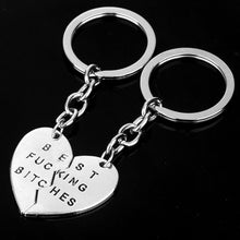 Best Friend Charm Broken Keyring Heart Pendant Key Chain Best Bitches Keychain Silver color Gifts For Girls J4U66
