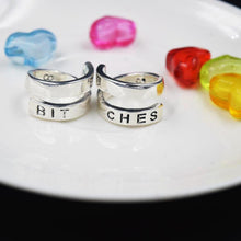 Couple Ring For Best Friends Forever Gift Best Bitches Rings Split word Two Rings J4U66