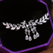 Rhinestone Tassel Leaves Stud Earring Ear Drop Ear Stud Earrings Women Statement Jewelry J4U66