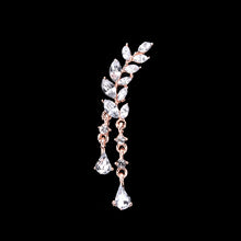 jewelry Korean silver gold crystal leaves drop earrings For women Gift J4U66