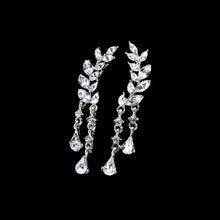 jewelry Korean silver gold crystal leaves drop earrings For women Gift J4U66