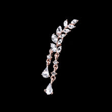 jewelry Korean silver gold crystal leaves drop earrings For women Gift J4U66
