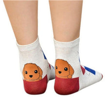 Women 3D Print Animal Dog Socks Xmas Socks Funny Casual Socks 6 Styles  J4U66