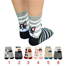 Women 3D Print Animal Dog Socks Xmas Socks Funny Casual Socks 6 Styles  J4U66