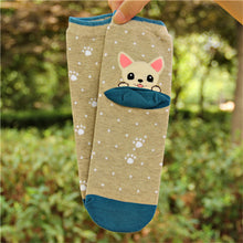 Women 3D Print Animal Dog Socks Xmas Socks Funny Casual Socks 6 Styles  J4U66