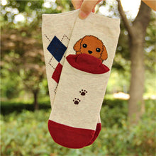 Women 3D Print Animal Dog Socks Xmas Socks Funny Casual Socks 6 Styles  J4U66