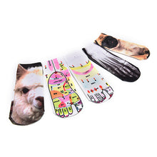 Women beauty short funny socks 3D printed Socks Animal cotton Blend sock for girls Gifts Whosale 5 Styles J4U66