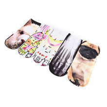 Women beauty short funny socks 3D printed Socks Animal cotton Blend sock for girls Gifts Whosale 5 Styles J4U66