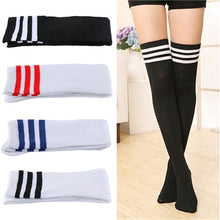 Women's Striped Thigh High Sexy Cotton Polyester Socks Over Knee Girl Lady Socks 4 Colors J4U66
