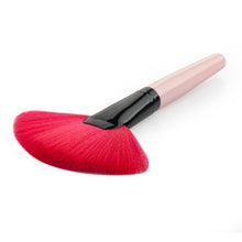 Brush Fan Shaped Black Wooden Handle Synthetic Hair Makeup Cosmetic Brushes Beauty Tool J4U66