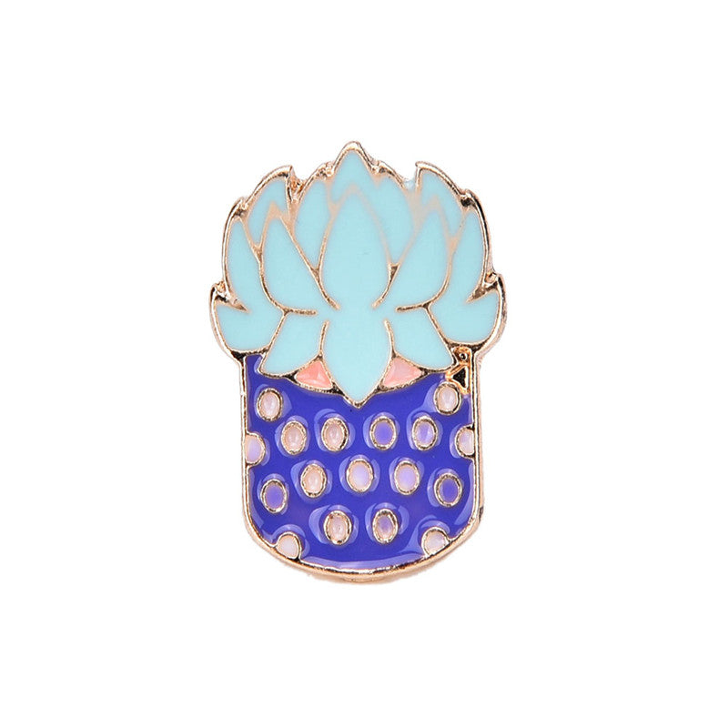 jewelry Cactus Metal Brooch Pins Button Pins Jeans Bag Decoration J4U66