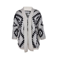 Women Coat Ladies Retro Vintage Batwing Sleeve Cardigans Geometric Pattern Knitted Sweater Women Knitwear Tops J4U66