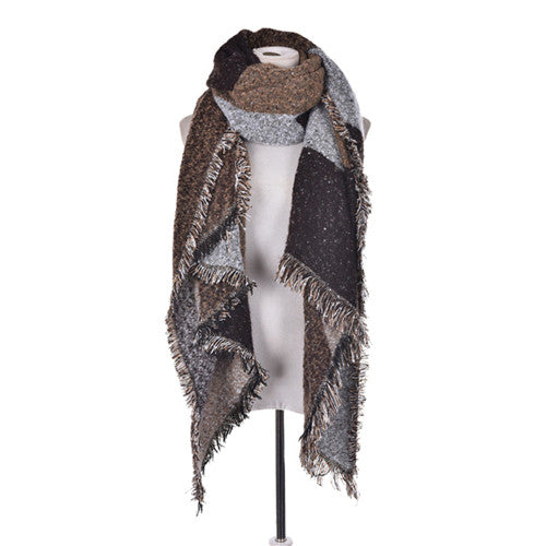 s Wool Tassels Plaid Checks Wide Lattices Long Scarf Shawl Wrap Scarve3 Colors J4U66