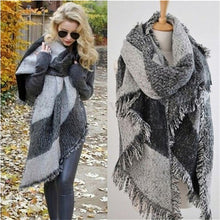 s Wool Tassels Plaid Checks Wide Lattices Long Scarf Shawl Wrap Scarve3 Colors J4U66