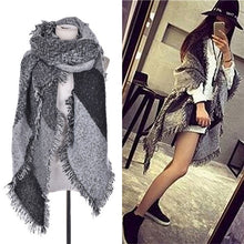 s Wool Tassels Plaid Checks Wide Lattices Long Scarf Shawl Wrap Scarve3 Colors J4U66
