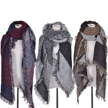 s Wool Tassels Plaid Checks Wide Lattices Long Scarf Shawl Wrap Scarve3 Colors J4U66