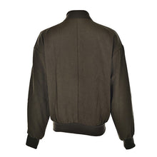 s Women Solid Flight Army Green Bomber Jacket Rib Sleeve Zipper Short Air Force Baseball Coats Clothing J4U66
