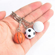 Football Basketball Golf ball Pendant Keyring Sports metal Keychain Car Key Chain Key Ring 3 Styles J4U66