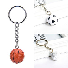 Football Basketball Golf ball Pendant Keyring Sports metal Keychain Car Key Chain Key Ring 3 Styles J4U66