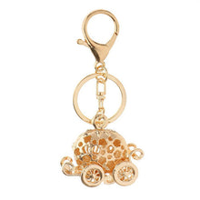 s Lovely Pumpkin Carriage Crystal Pendant Charm Purse Handbag Car Keyring Keychain Party Birthday Gift Pink White Colors J4U66