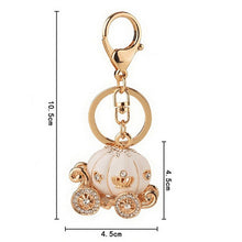 s Lovely Pumpkin Carriage Crystal Pendant Charm Purse Handbag Car Keyring Keychain Party Birthday Gift Pink White Colors J4U66