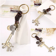 s Trendy Cute PU leather giraffe keychain creative Punk Style key chain charm alloy Accessories gift For Women J4U66