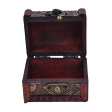 Vintage Wooden Jewelry Storage Treasure Chest Wood Box Case Organiser Gifts Carrrying Cases Random send J4U66
