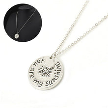 s Women Jewelry Women "you are my sunshine" Letter Pendant Necklace Women Love Gifts  J4U66