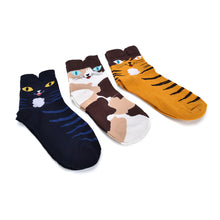 3D Animals Striped Cartoon Socks Women Girl Cat Footprints Cotton Ankle Socks J4U66