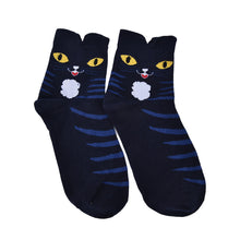 3D Animals Striped Cartoon Socks Women Girl Cat Footprints Cotton Ankle Socks J4U66