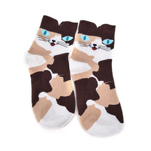 3D Animals Striped Cartoon Socks Women Girl Cat Footprints Cotton Ankle Socks J4U66