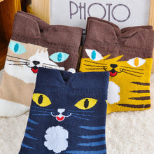 3D Animals Striped Cartoon Socks Women Girl Cat Footprints Cotton Ankle Socks J4U66