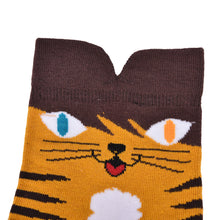 3D Animals Striped Cartoon Socks Women Girl Cat Footprints Cotton Ankle Socks J4U66