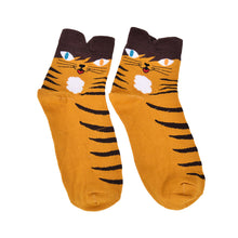 3D Animals Striped Cartoon Socks Women Girl Cat Footprints Cotton Ankle Socks J4U66