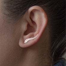 Ear Sweep Wrap Silver & Gold Ear Climber Leafs Ear Clip Cuffs Earrings for Women Jewelry J4U66