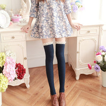 Women Lace Over Knee Leg Warmer Soft Knitting Stocking Legging Socks 5 Colors J4U66