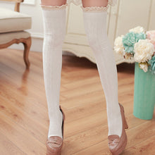 Women Lace Over Knee Leg Warmer Soft Knitting Stocking Legging Socks 5 Colors J4U66