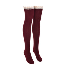 Women Lace Over Knee Leg Warmer Soft Knitting Stocking Legging Socks 5 Colors J4U66