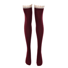 Women Lace Over Knee Leg Warmer Soft Knitting Stocking Legging Socks 5 Colors J4U66