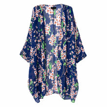 Blusas Women Flower Printed Blouse Kimono Cardigan Kimonos Vintage Femininas Casual Chiffon Blouse J4U66