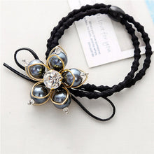 Elegant Flower Women Hair Rope Flower Scrunchy Crystal Materail Elastic Hair Band For Women Hair Accessories J4U66