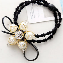 Elegant Flower Women Hair Rope Flower Scrunchy Crystal Materail Elastic Hair Band For Women Hair Accessories J4U66