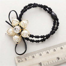 Elegant Flower Women Hair Rope Flower Scrunchy Crystal Materail Elastic Hair Band For Women Hair Accessories J4U66