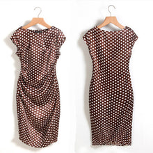 Casual Short Sleeve Bodycon Polka Dot Print Office Party Dresses Plus Size  vestidos J4U66