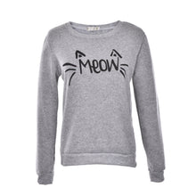 Women's Loose-Fitting Cute Cat Sweatshirt Hoodies Pullover Coats Casual Tops Tee Size M L XL J4U66