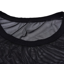 Korean Version Vertical Striped Sexy Lace Modal Base Shirt Round Neck Long-Sleeved Mesh Shirt Transparent Tops J4U66