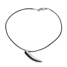 Luxury Men's Stainless Steel Wolf Tooth Pendant Necklace Animal Pendant Necklaces,Leather Chain Pendant Necklace J4U66