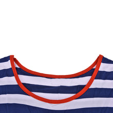 Women O-Neck Tshirt Casual Contrast Color Button Tops Tee Shirt Fall Irregular Stripes Long Sleeve T-shirt J4U66
