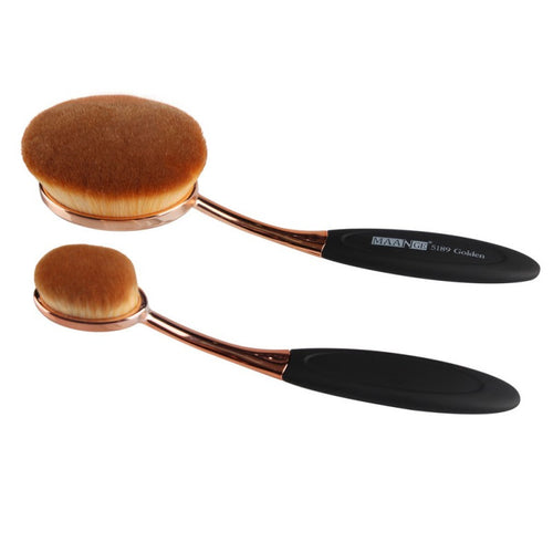2pcss Powder Makeup Foundation Brush Blend Tools Oval Makeup Cosmetic Cream Puff Powder Blush Make Up Brushes J4U66